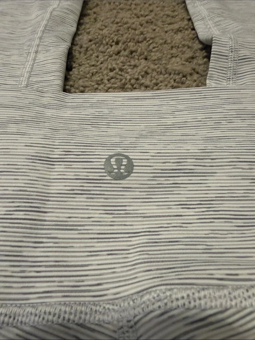 lululemon athletica Light Gray Striped Leggings